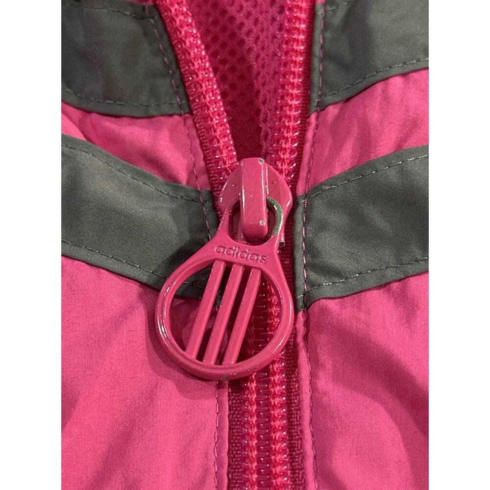 Adidas Women’s Pink Windbreaker Jacket Size M Mesh Lined Zip Front Retro - Picture 8 of 11